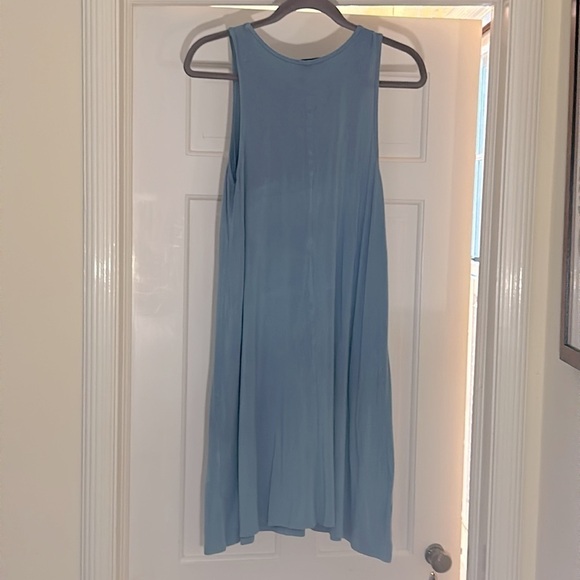 Sleeveless Dress Clay Blue Medium Like New Quality Jersey Dress Western Bohemian - Picture 1 of 7